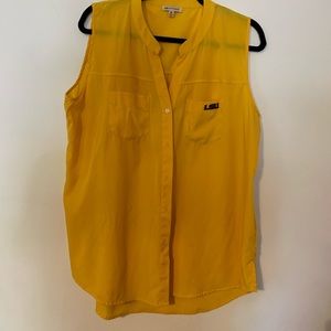 UG Apparel LSU sleeveless polyester button up shirt. XL